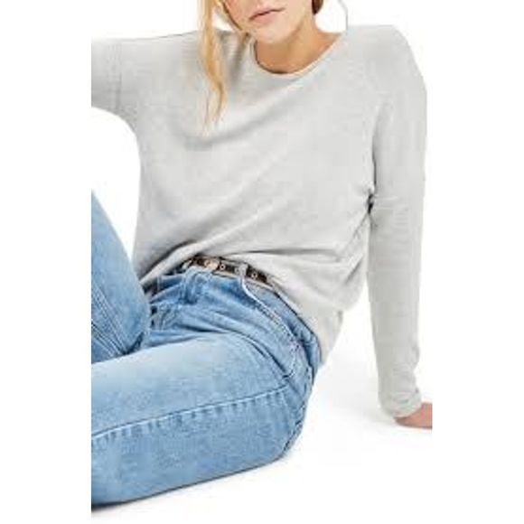 Topshop Sweaters - Topshop Soft Tie-Back Crewneck Sweater Gray Medium